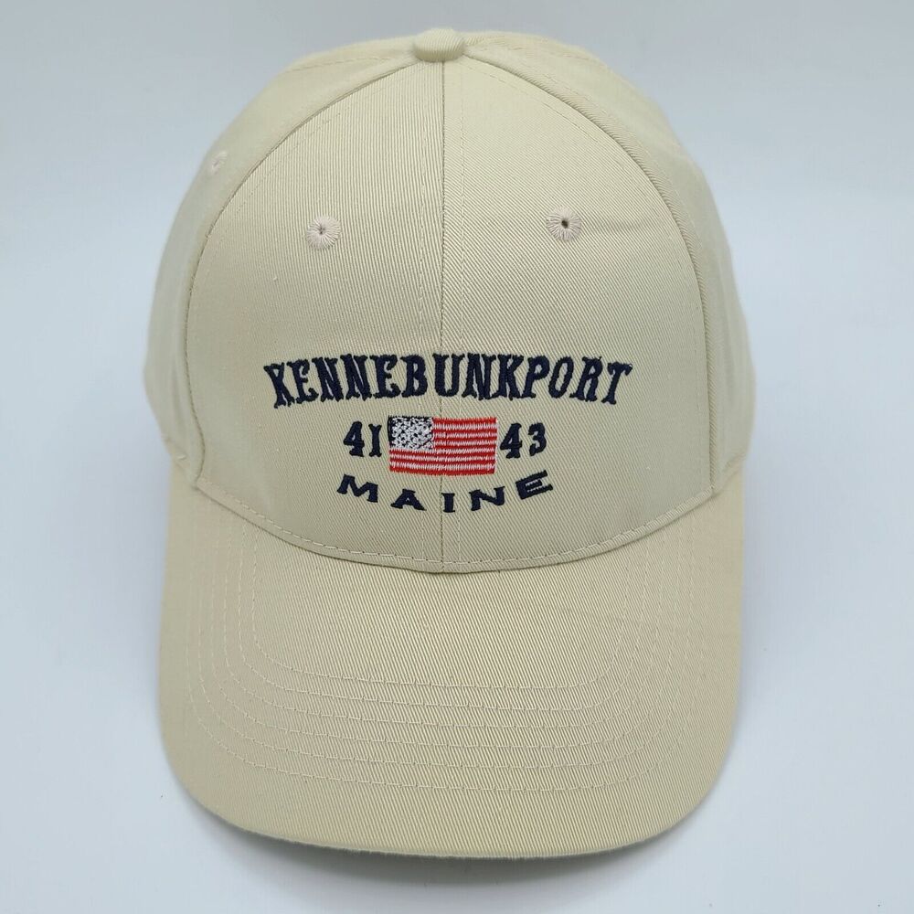 Kennebunkport Maine 41 43 President Bush Hat Snapback Beige USA Flag By Saxony